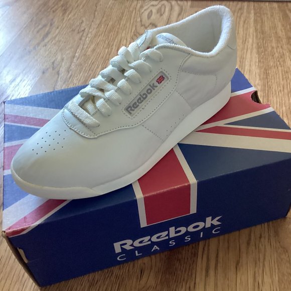 NEW VTG Y2K 1999 REEBOX PRINCESS WHITE LEATHER TENNIS SHOES TERRY LINING 7.5 - Picture 1 of 8